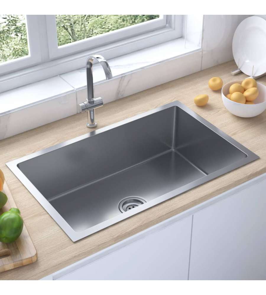 Lavello da Cucina 1 vasca in Acciaio Inox 70x44x20 cm
