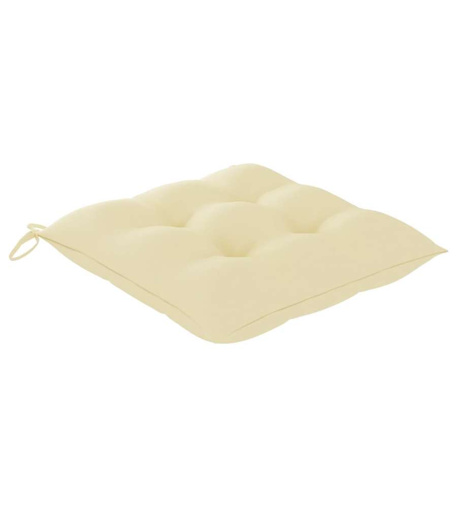 Cuscini Per Sedie 4 Pz Bianco Crema 50x50x7 Cm In Tessuto