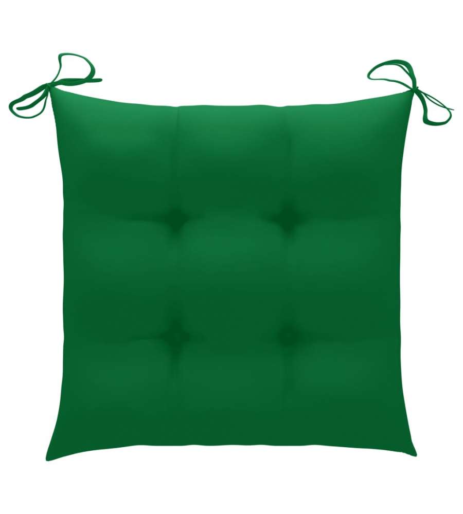 Cuscini per Sedie 2 pz Verdi 50x50x7 cm in Tessuto
