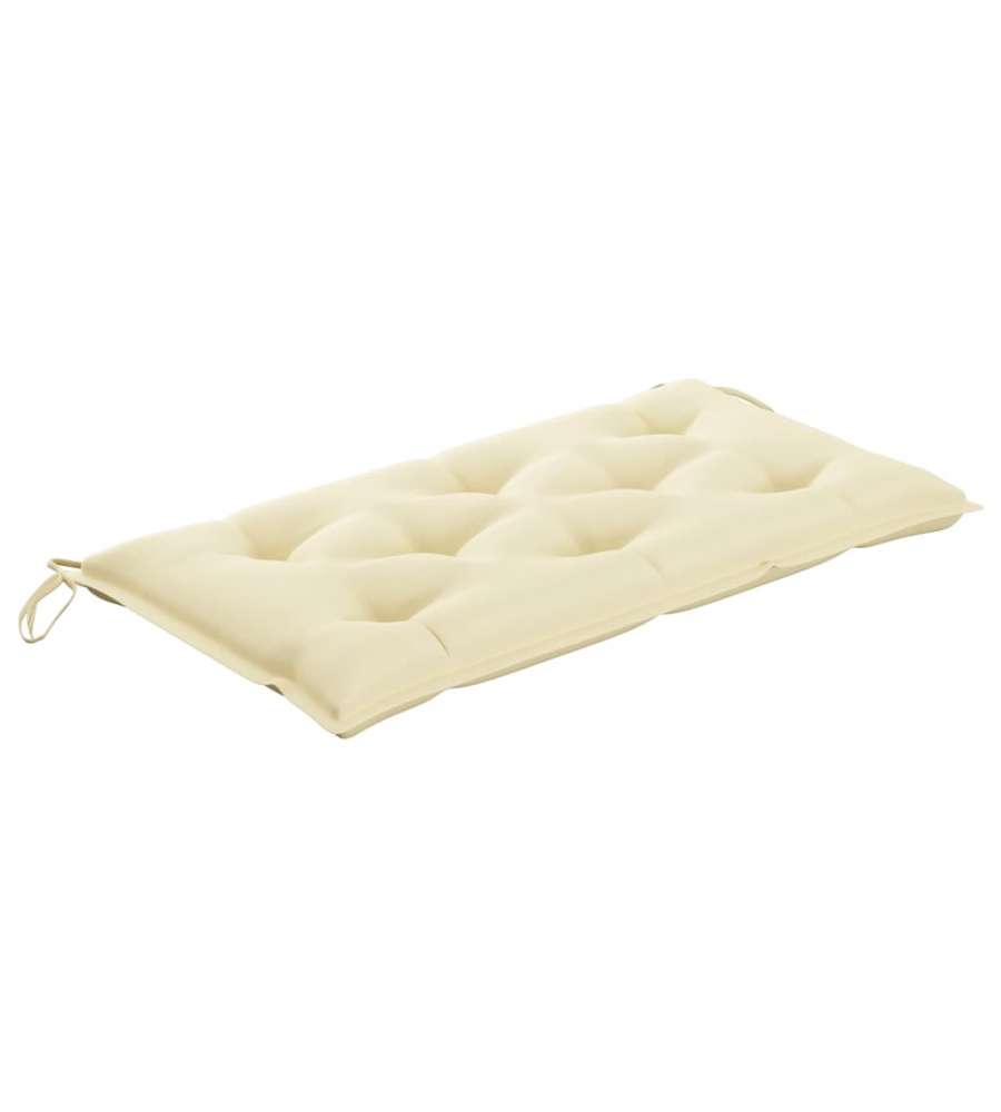 Cuscino Per Panca Da Giardino Bianco Crema 100x50x7 Cm Tessuto