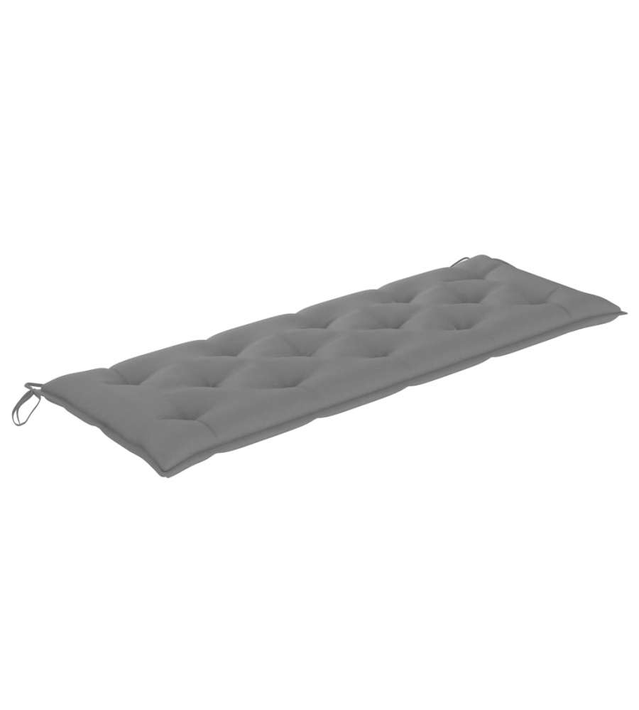 Cuscino per Panca da Giardino Grigio 150x50x7 cm in Tessuto