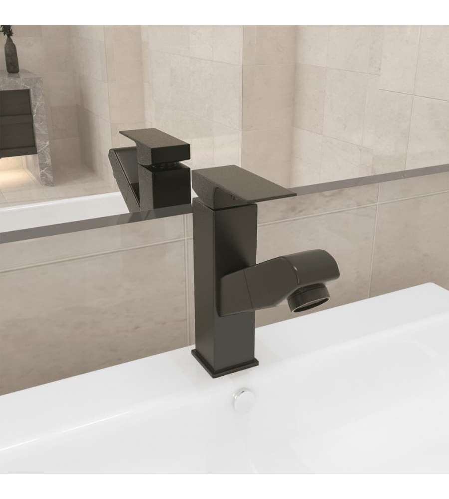 Rubinetto Lavabo da Bagno Funzione Estraibile Grigio 157x172 mm