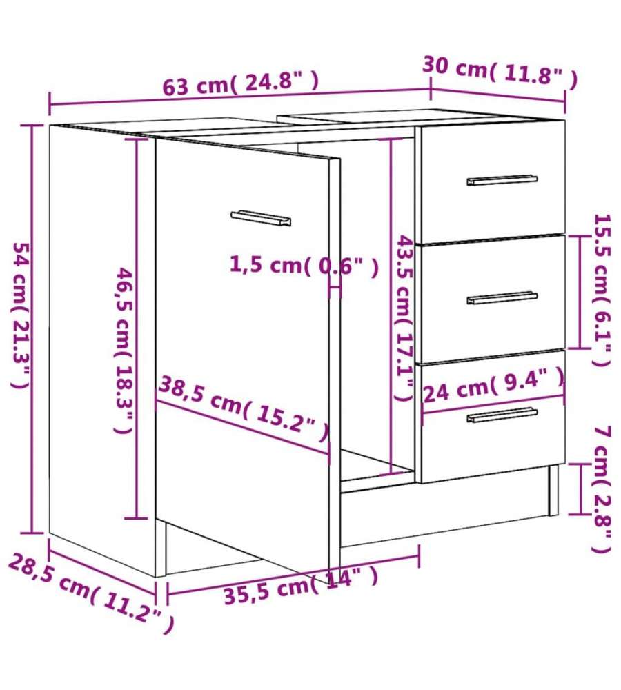 Legato Mobile sottolavabo Rettangolare / quadrato B56500DH