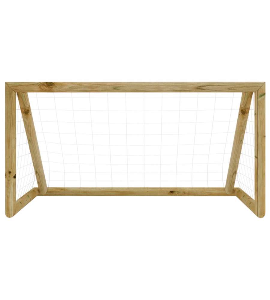 Porta da Calcio con Rete 120x80x60 cm Legno di Pino Impregnato