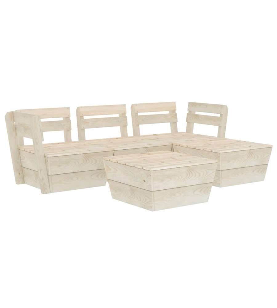 Set Divani da Giardino su Pallet 5 pz in Legno Abete Impregnato 3063715