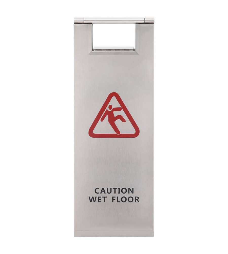 Cartello Pieghevole Attenzione Pavimento Bagnato In Plastica - 62x29 Cm - Bilingue Spagnolo/Galiziano