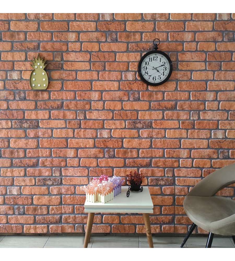 Pannelli Murali 3D con Design a Mattoni Terracotta 10 pz EPS