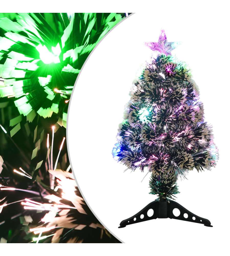 Alberi Di Natale Con Fibra Ottica Albero Di Natale Con Led Verde E Bianco 64 Cm Fibra Ottica