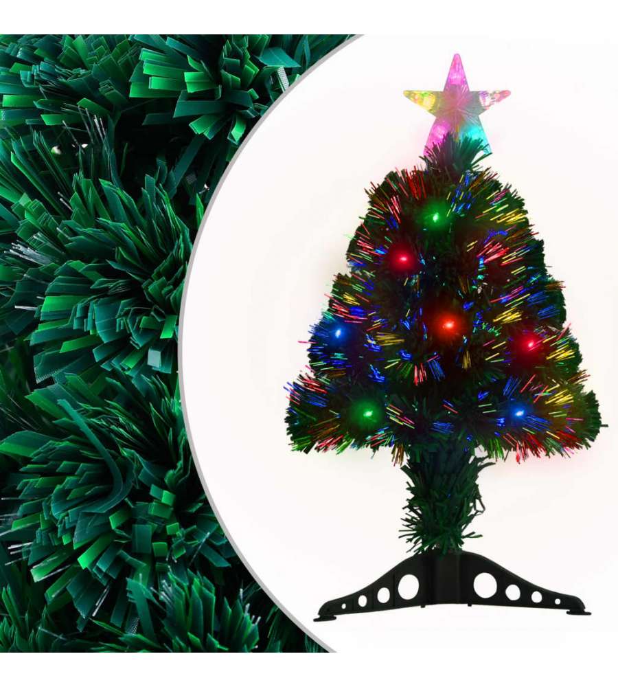 Albero di Natale Artificiale Supporto/LED 64 cm Fibra Ottica