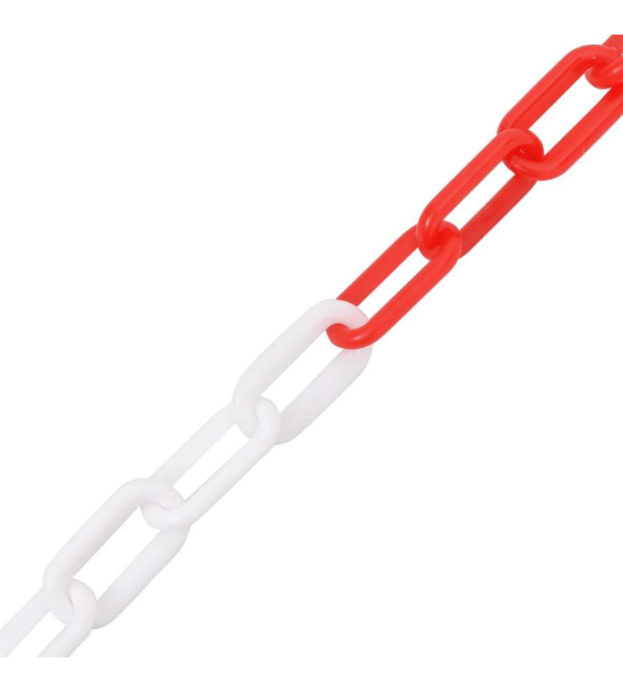 Catena Segnaletica Rossa e Bianca 30 m 4 mm in Plastica