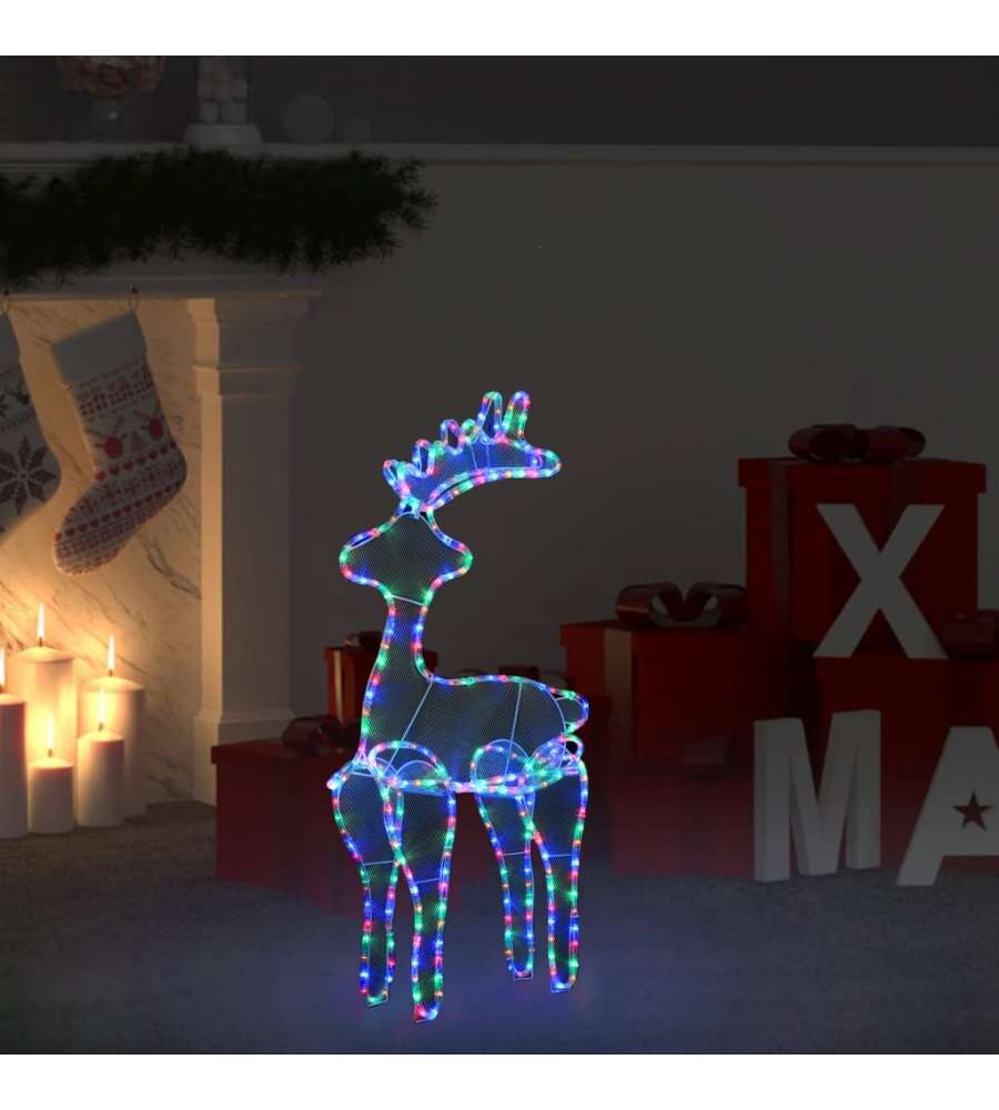 Decorazione Natalizia Renna in Rete con 306 LED 60x24x89 cm