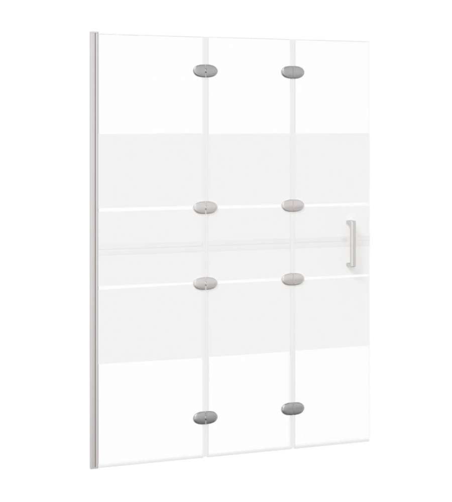 Pannello Doccia Pieghevole in ESG 100x140 cm Bianco