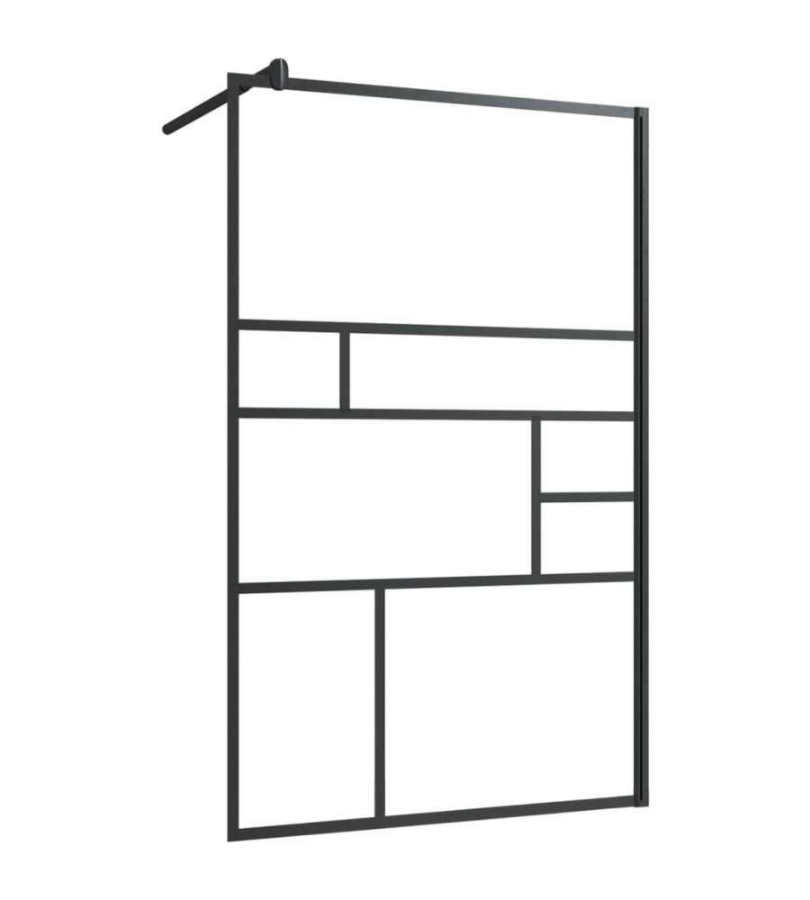 Parete Doccia Walk-in in Vetro Trasparente ESG Nera 100x195 cm
