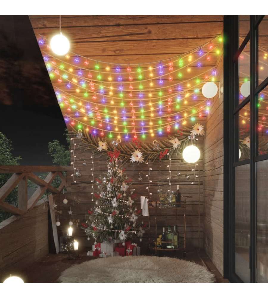 Filo di Luci Sferiche 20m 200 LED Colorate 8 Funzioni