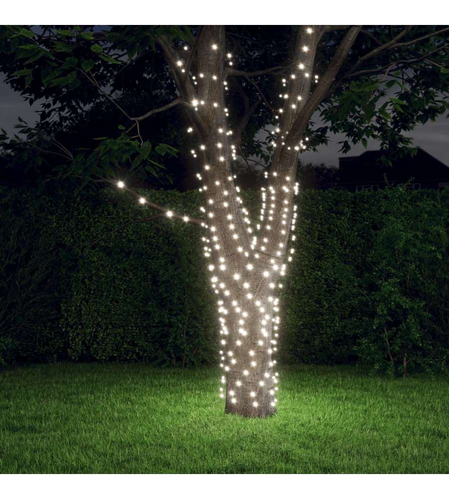 Luci Solari Fatate 2 pz 2x200 LED Bianco Freddo Interni Esterni