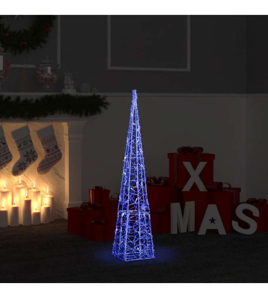 Cono di Luce LED Decorativo Acrilico Blu 90 cm