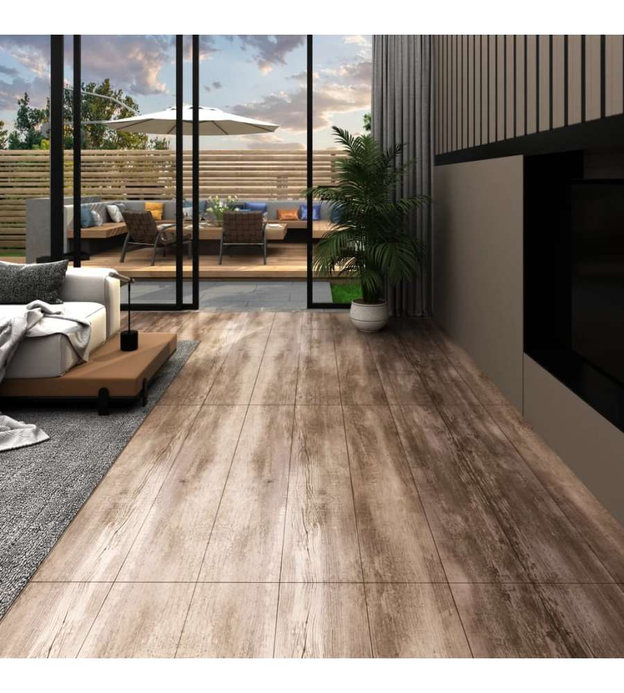 Listoni Autoadesivi in PVC 5,21 mq 2 mm Legno Slavato
