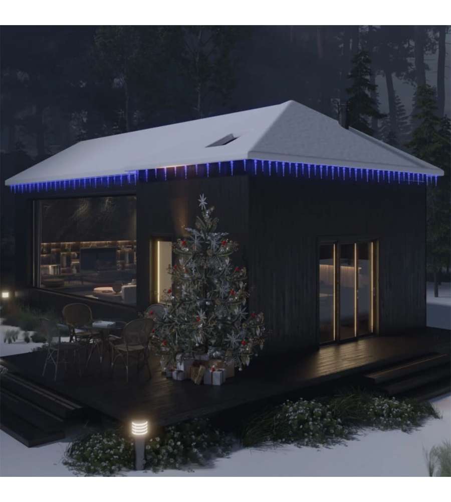 Luci Natale a Ghiacciolo 100 pz Blu in Acrilico