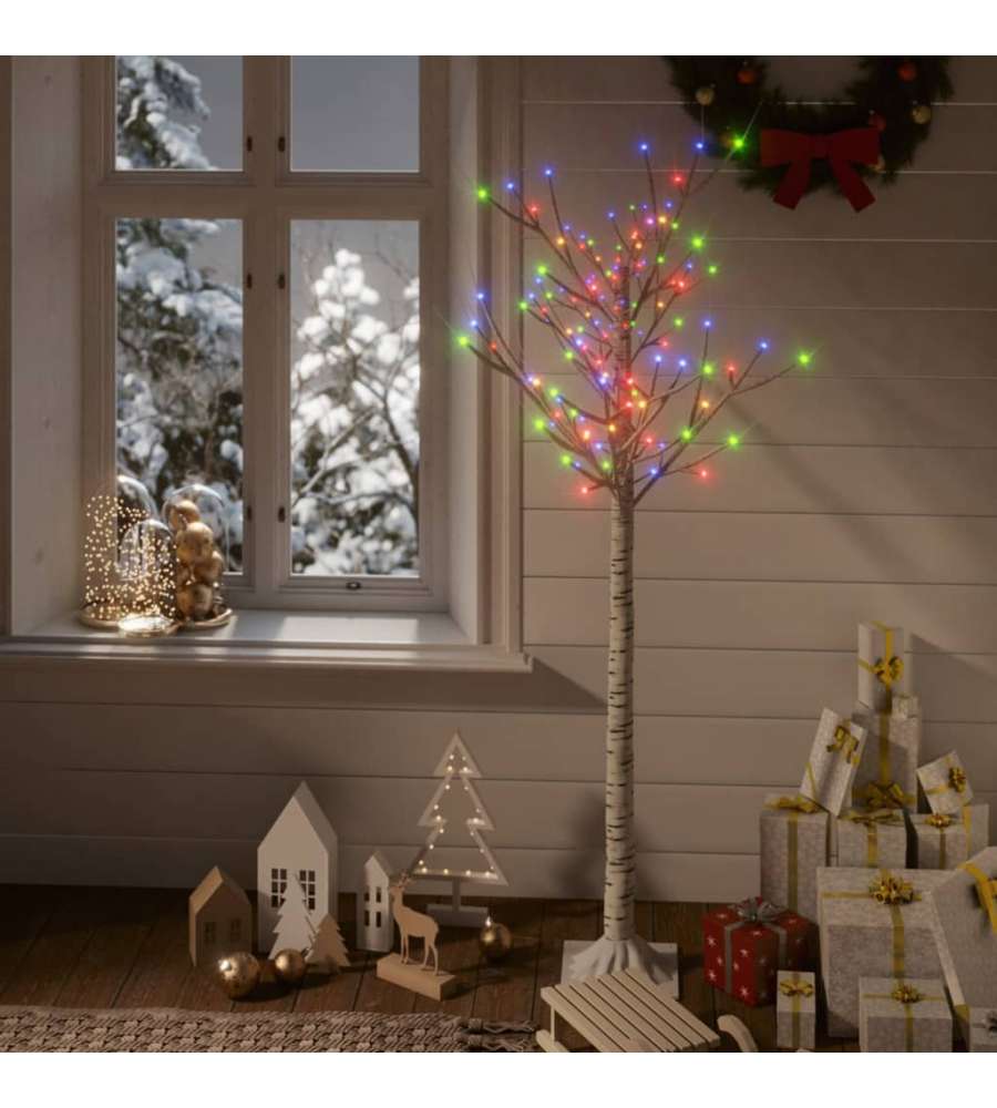 Albero Natale 140 LED 1,5m Salice Colorato Interno Esterno