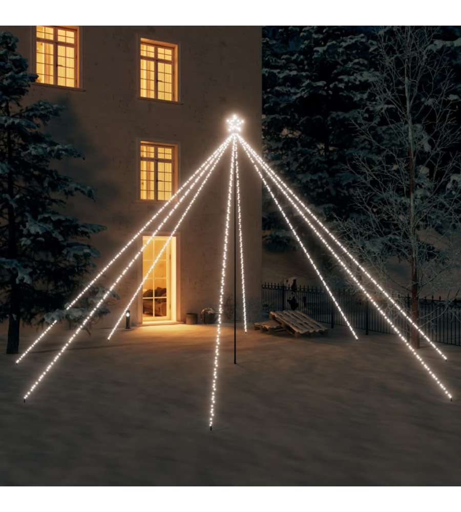 Luci per Albero Natale Interni Esterni 800 LED Bianco Freddo 5m