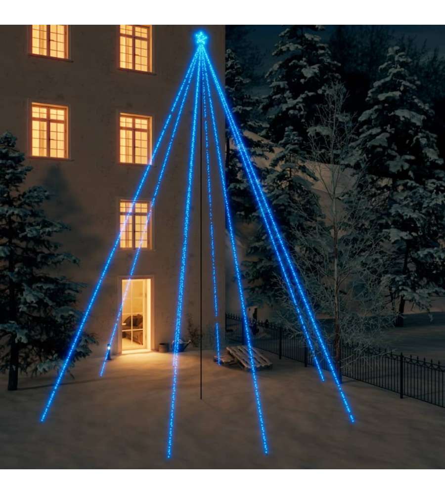 Luci per Albero di Natale Interni Esterni 1300 LED Blu 8 m