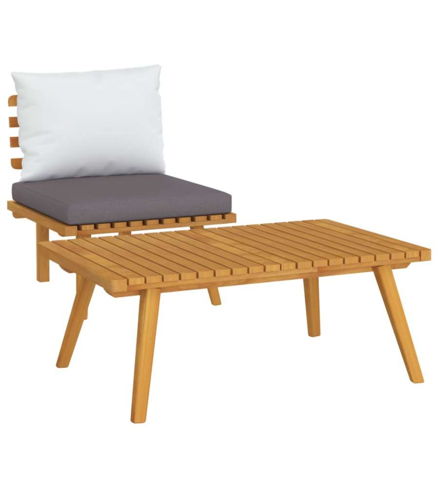 Set Divani da Giardino 2 pz con Cuscini in Massello di Acacia 316267