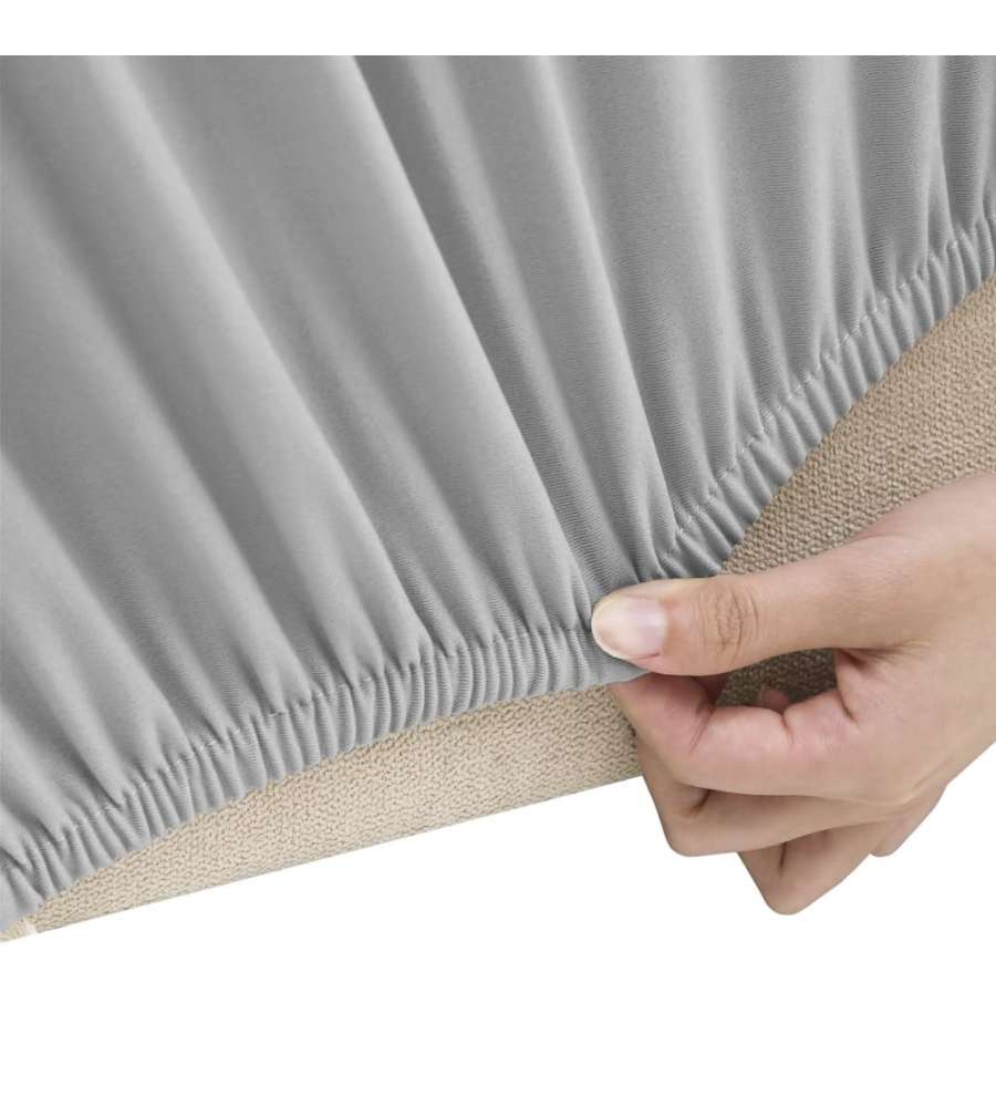 Fodera Elasticizzata Divano 4 Posti in Jersey Poliestere Grigio