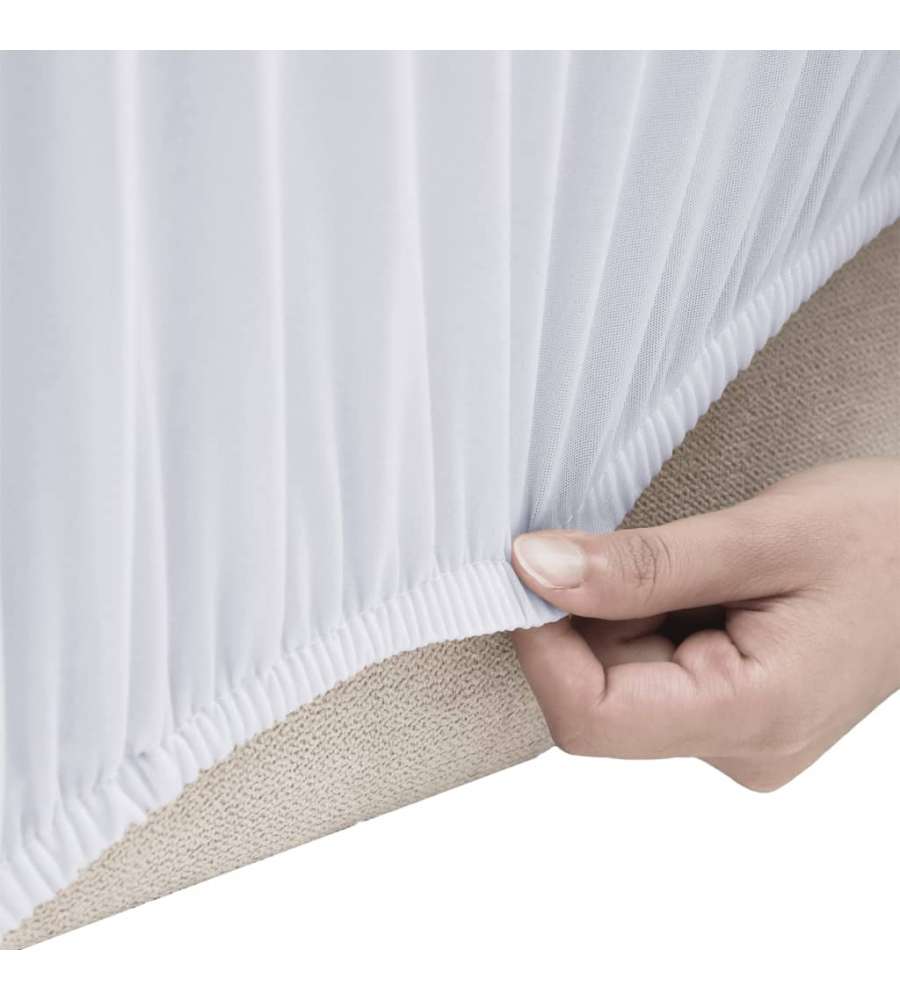 Fodera Elasticizzata Divano 4 Posti in Jersey Poliestere Bianco
