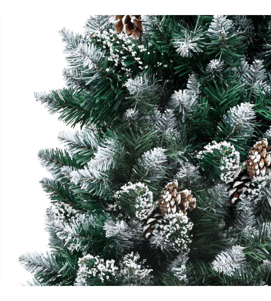 Set Albero Natale Artificiale con LED Palline e Pigne 210 cm
