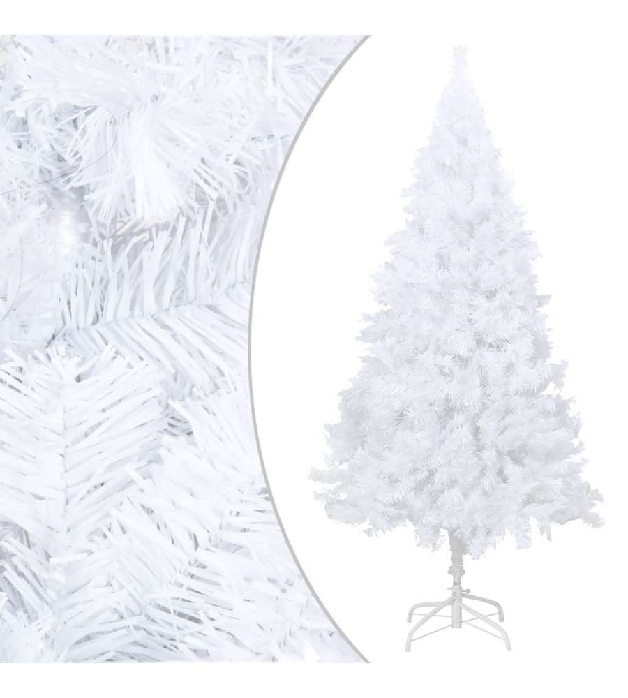 Set Albero Natale Artificiale LED e Palline Bianco 180cm PVC