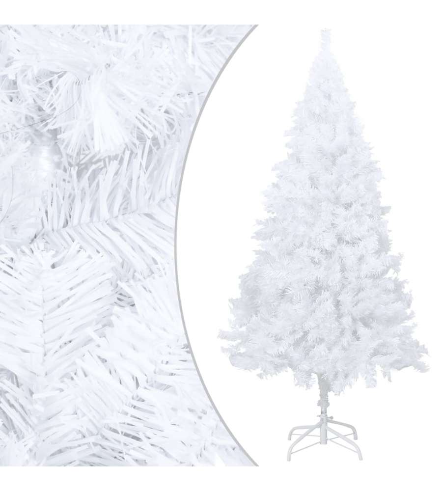Set Albero Natale Artificiale con LED Palline Bianco 120cm PVC