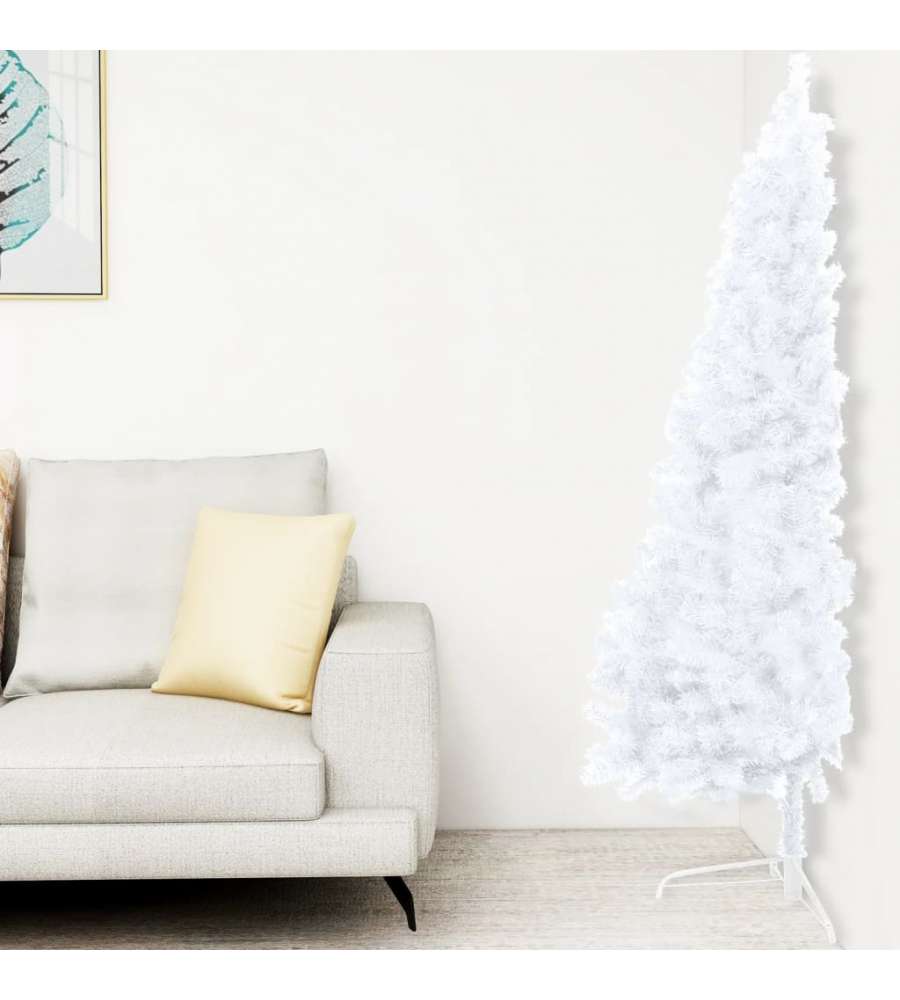 Set Albero Natale Artificiale a Met LED Palline Bianco 180cm