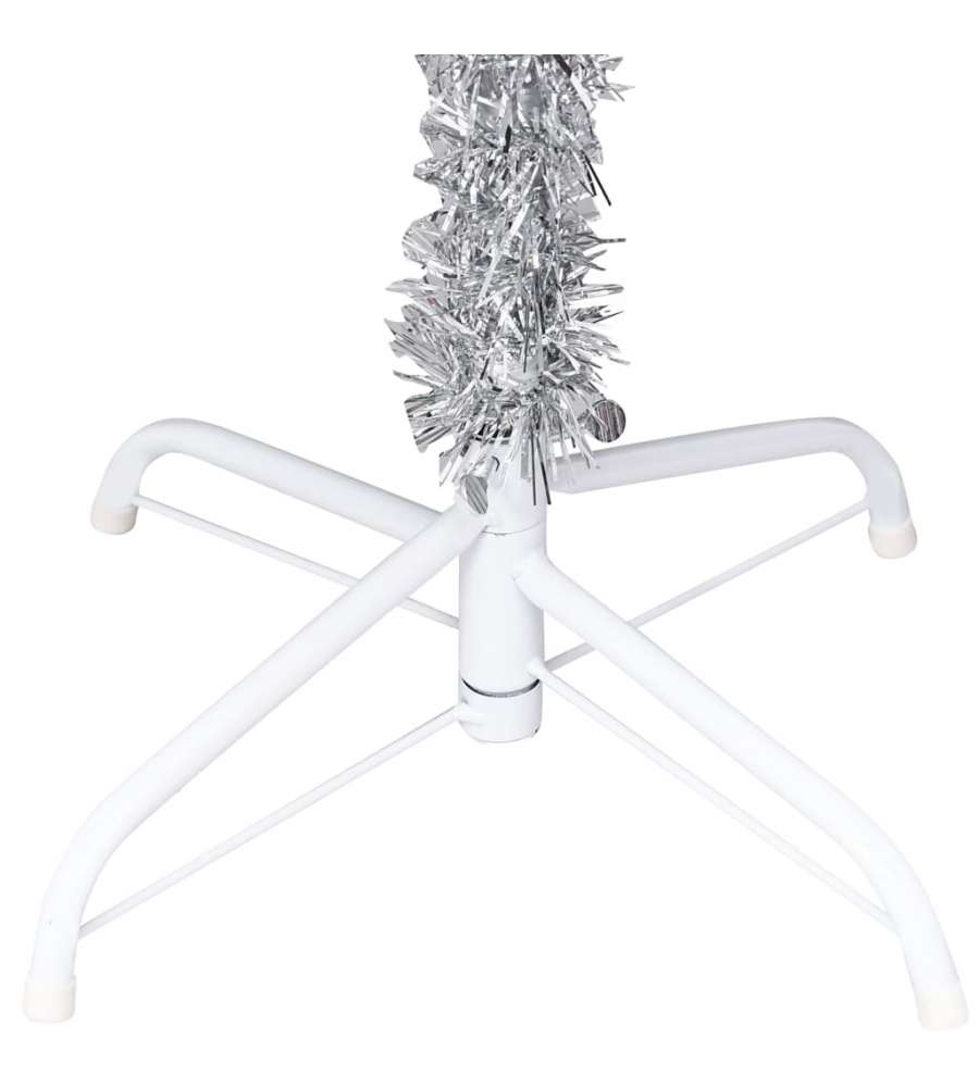 Set Albero Natale Artificiale LED e Palline Argento 120cm PET