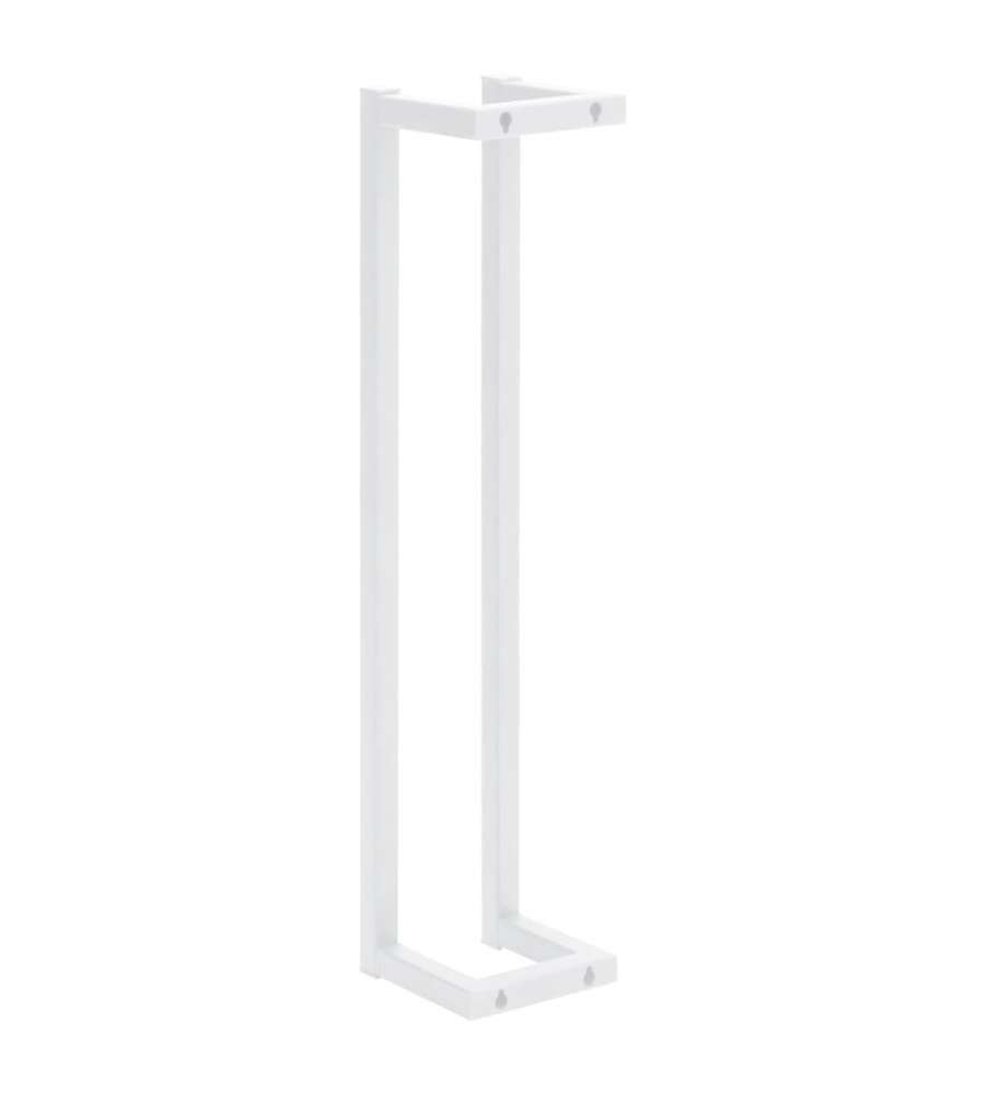 Portasciugamani Bianco 12,5x12,5x60 cm in Acciaio