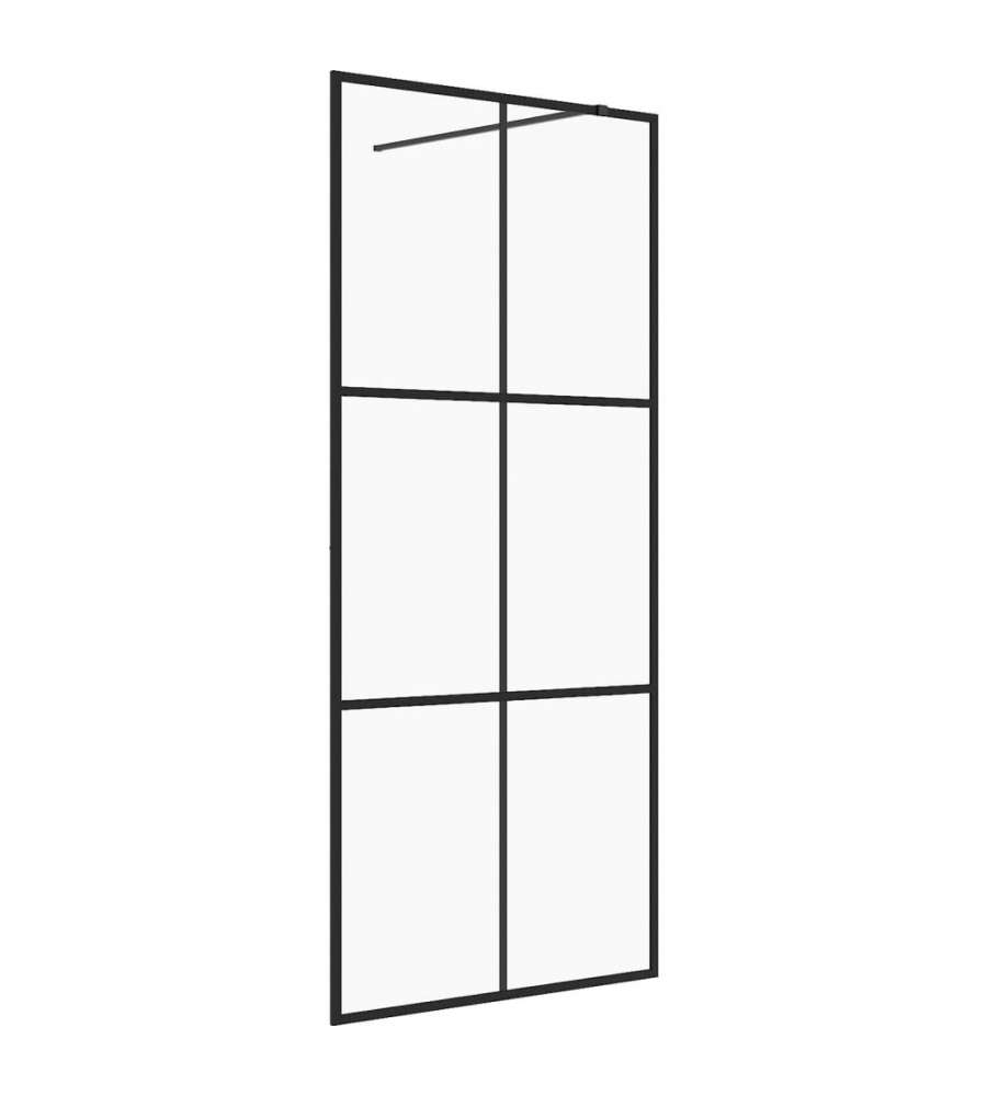 Parete per Doccia Walk-in Vetro Trasparente ESG Nera 100x195 cm