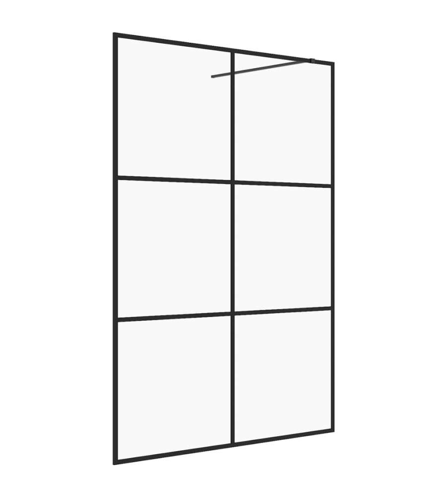 Parete per Doccia Walk-in Vetro Trasparente ESG 140x195cm Nera