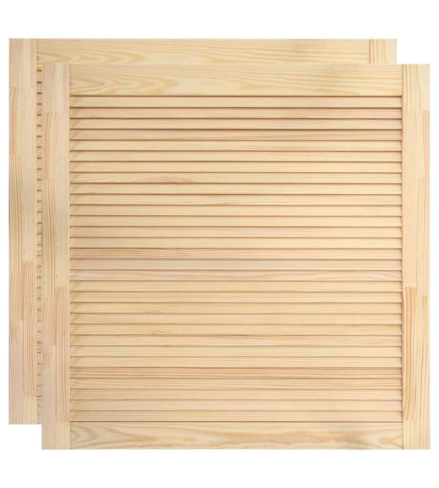 Ante a Lamelle 2 pz in Legno Massello di Pino 39,5x39,4 cm