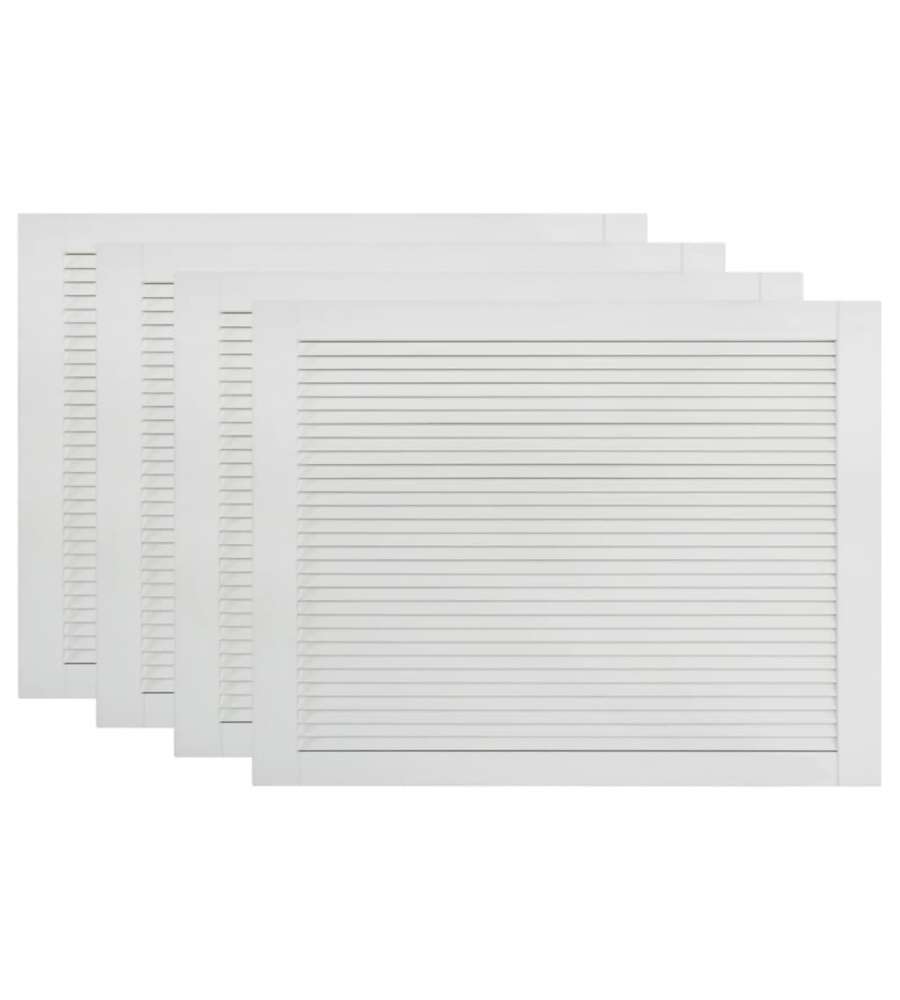 Ante a Lamelle 4 pz Legno Massello di Pino Bianche 39,5x59,4 cm
