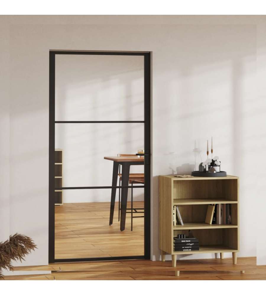 Porta da Interno ESG Vetro e Alluminio 102,5x201,5 cm Nera