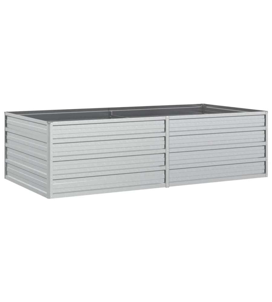 Letto Rialzato Giardino 160x80x45 cm in Acciaio Zincato Argento