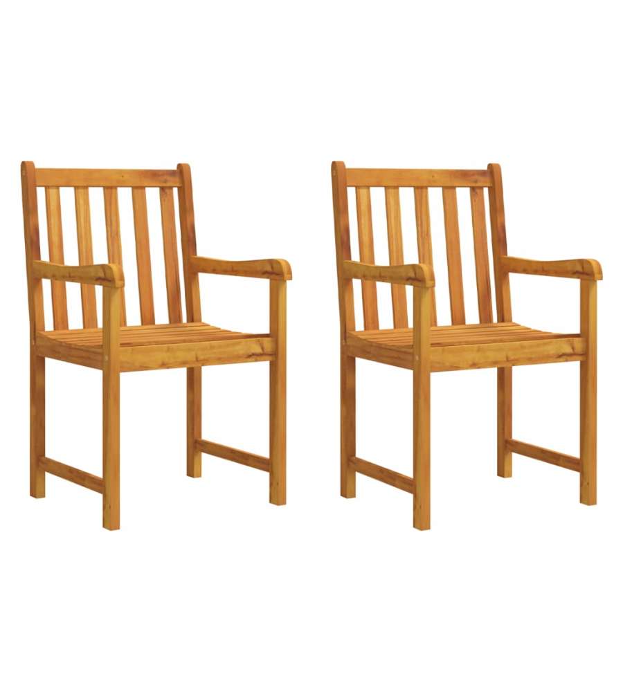 Sedie da Giardino 2 pz in Legno Massello d'Acacia  316609