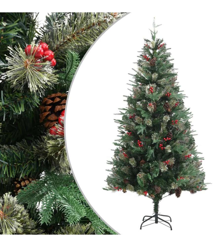 Albero di Natale con Pigne Verde 225 cm in PVC e PE