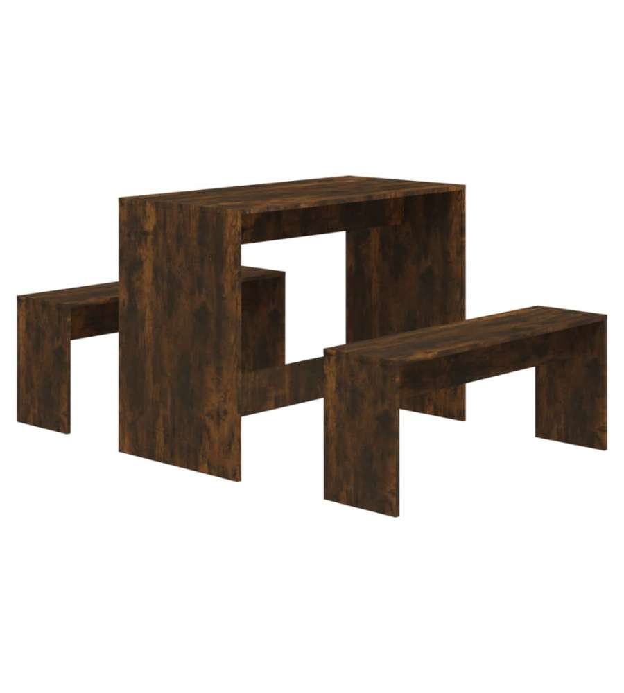 Set da Pranzo 3 pz Rovere Fumo in Truciolato
