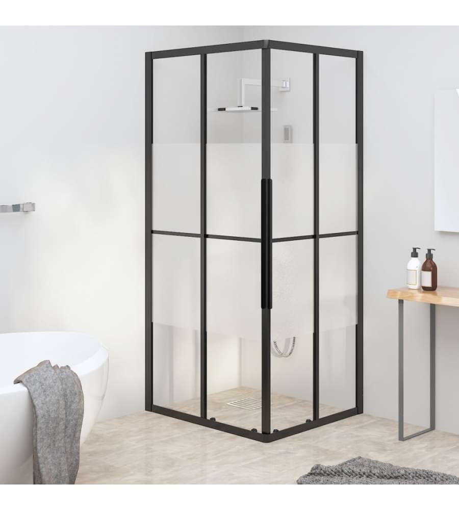 Cabina Doccia ESG Semi Smerigliato 80x70x180 cm Nera