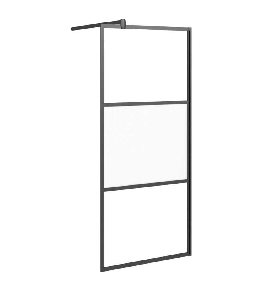 Parete Doccia Walk in 80x195 cm Vetro Semi Smerigliato ESG Nero