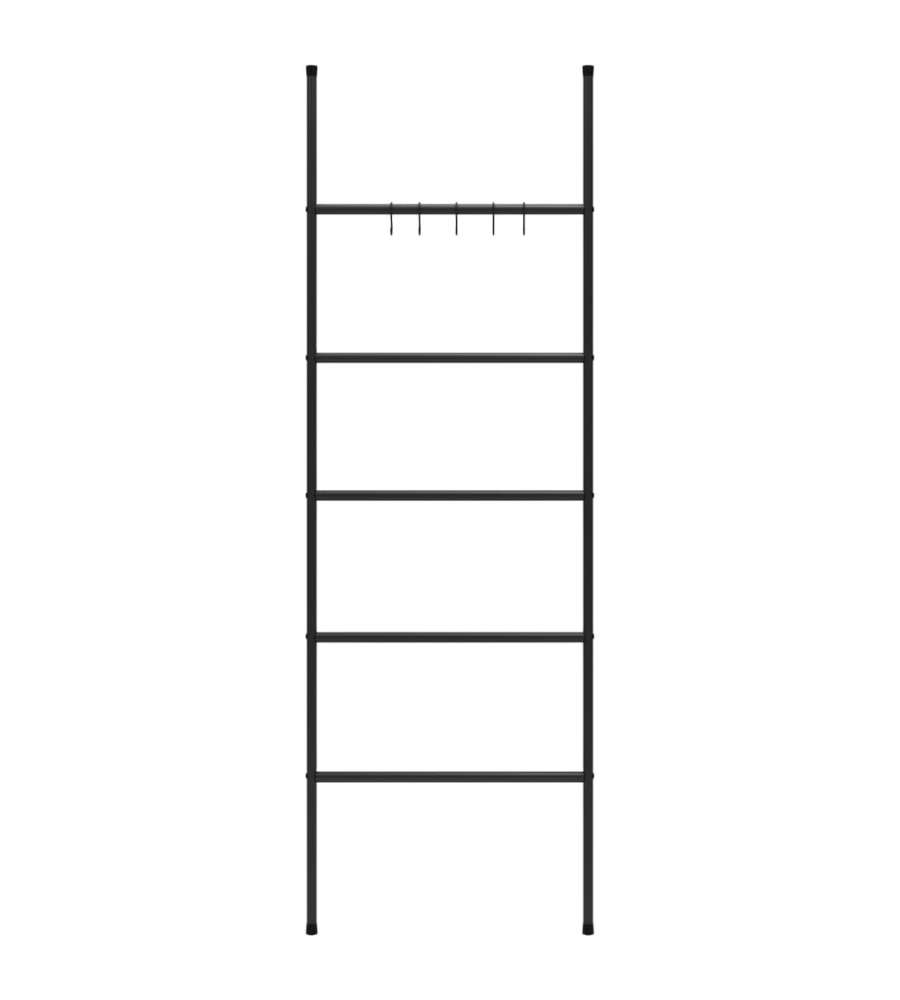 Scala Porta Asciugamani Con 5 Livelli Nera 58x175 Cm In Ferro