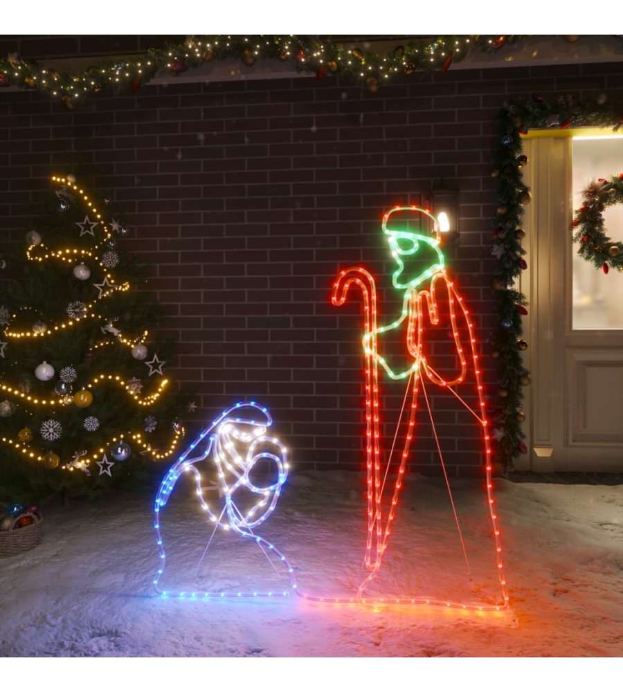 Figura Natalizia di Maria e Giuseppe con 264 LED