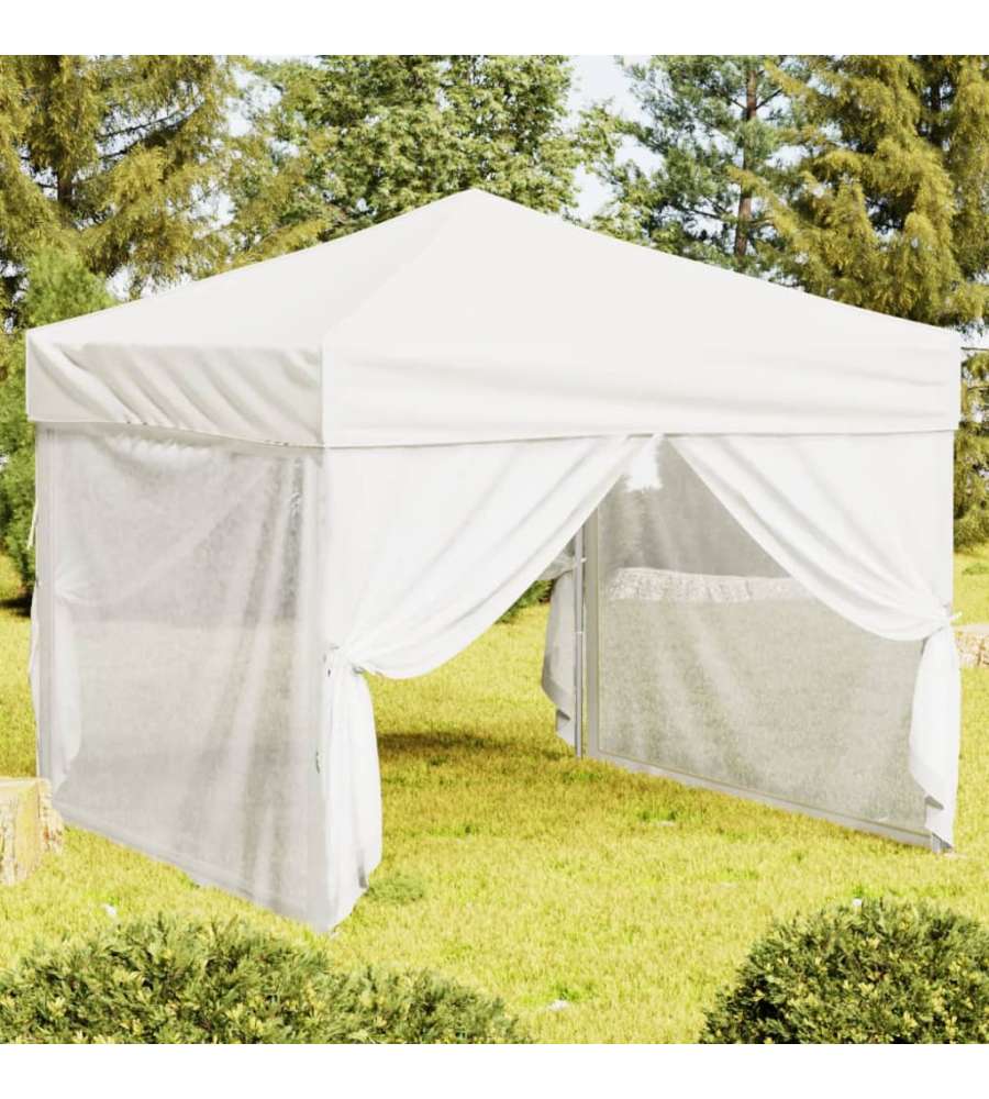 Tenda per Feste Pieghevole con Pareti Laterali Bianco 3x3 m