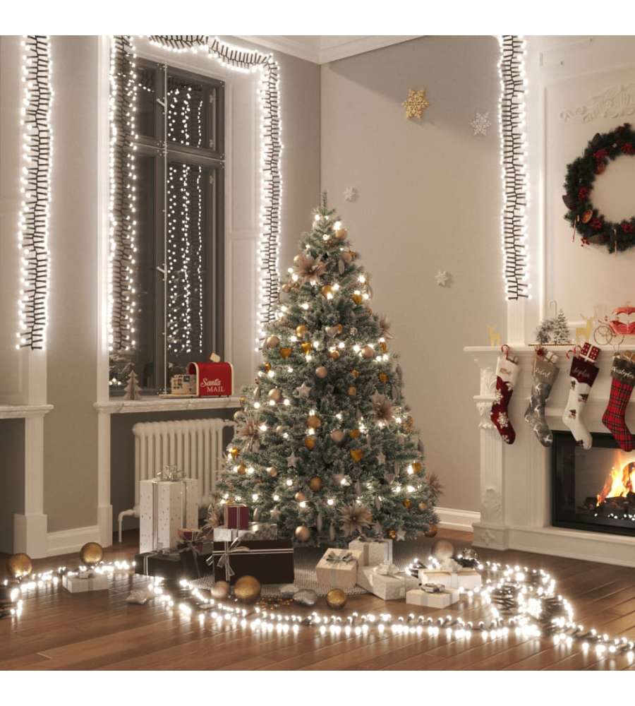Gruppo Stringa LED con 400 Luci LED Bianco Freddo 8 m PVC