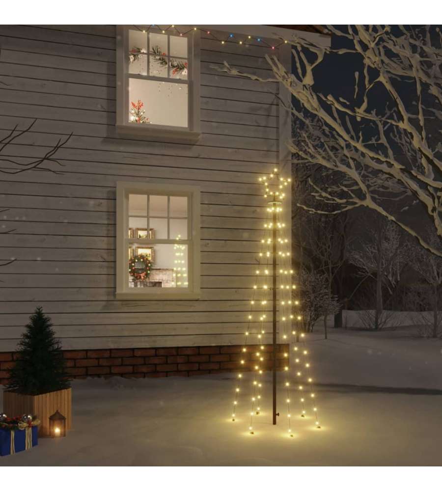 Albero di Natale con Puntale Bianco Caldo 108 LED 180 cm